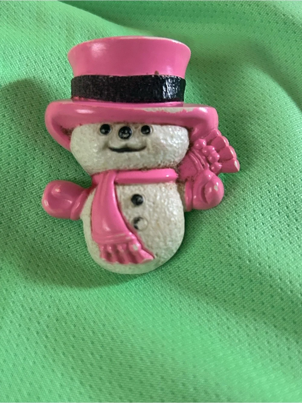 Vintage 1974 Avon Wee Willy Snowman Pin. Little compartment opens in the back.